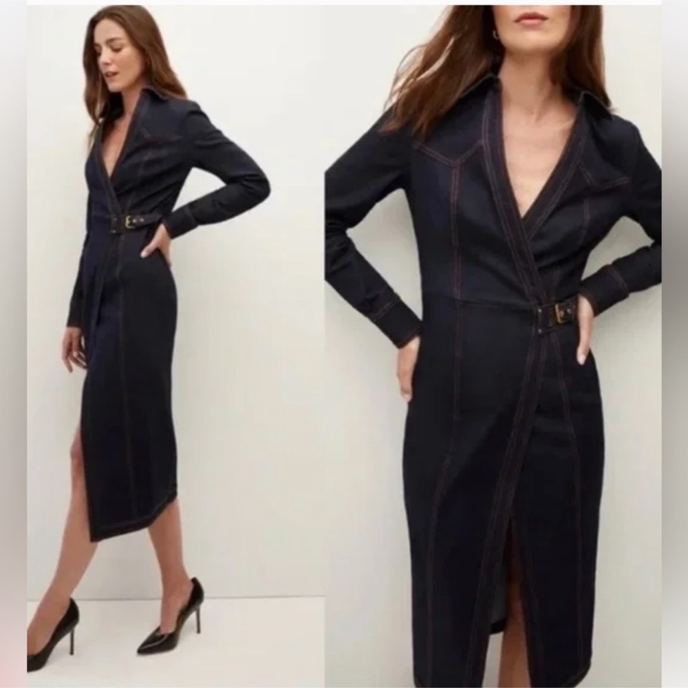 Veronica Beard Arlington Denim Wrap Dress Sz 12